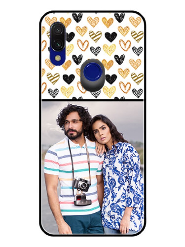 Custom Redmi 7 Photo Printing on Glass Case  - Love Symbol Design