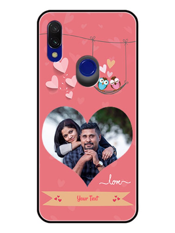 Custom Redmi 7 Personalized Glass Phone Case  - Peach Color Love Design 