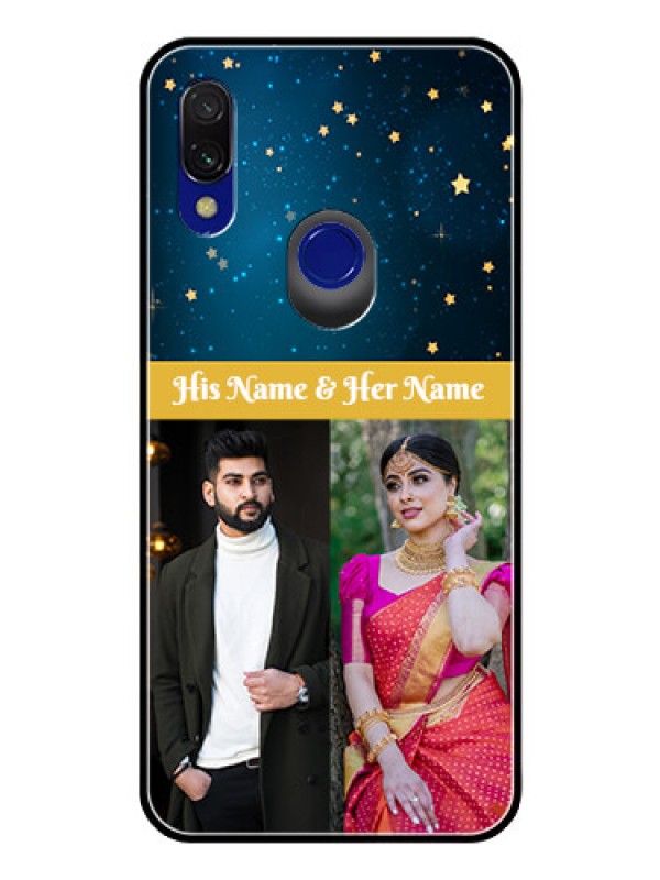 Custom Redmi 7 Custom Glass Phone Case  - Galaxy Stars Backdrop Design