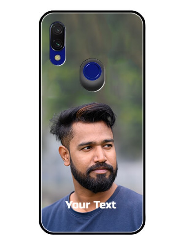 Custom Redmi 7 Glass Mobile Cover: Photo with Text