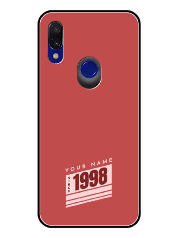 Custom Xiaomi Redmi 7 Custom Glass Phone Case - Red custom year of birth Design