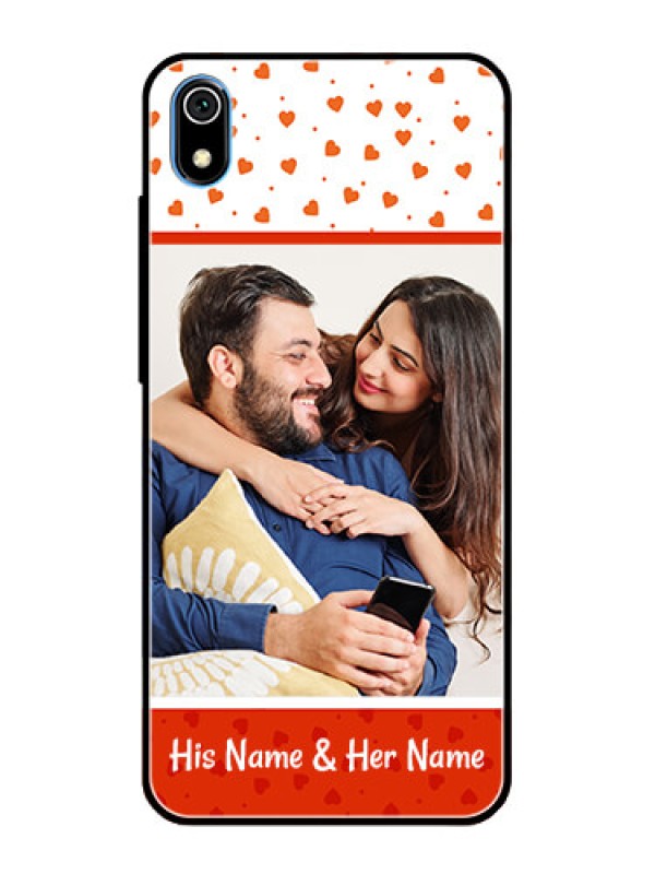 Custom Redmi 7A Custom Glass Phone Case  - Orange Love Symbol Design