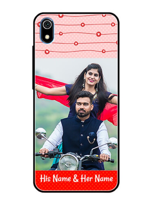 Custom Redmi 7A Personalized Glass Phone Case  - Red Pattern Case Design