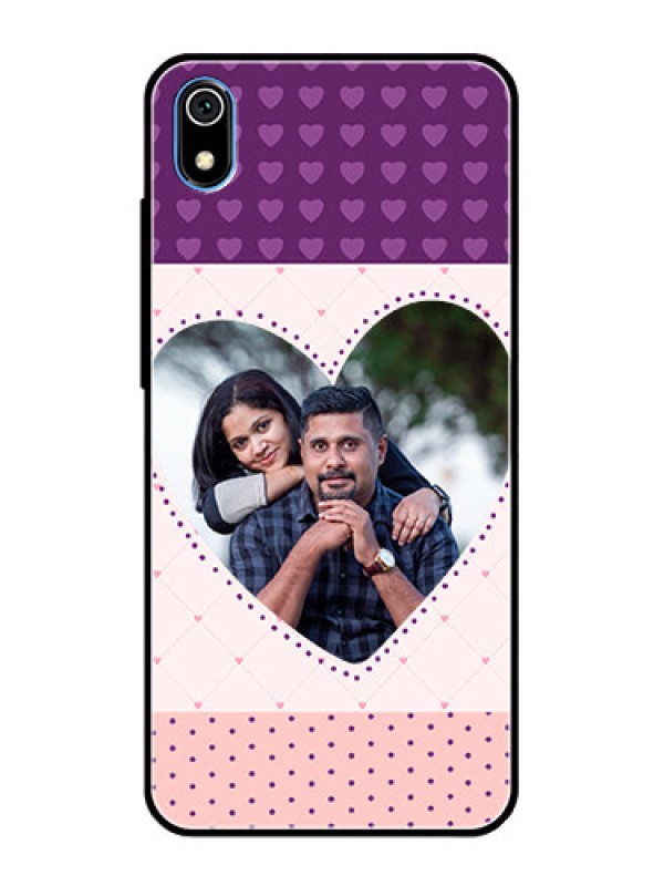 Custom Redmi 7A Custom Glass Phone Case  - Violet Love Dots Design