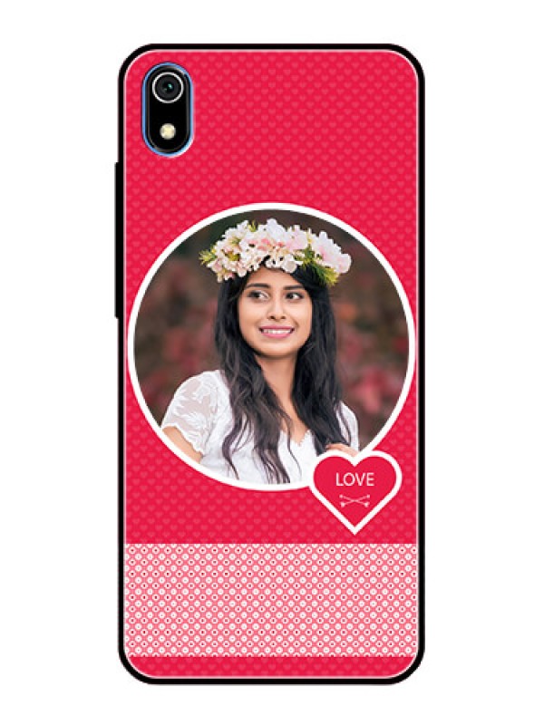 Custom Redmi 7A Personalised Glass Phone Case  - Pink Pattern Design