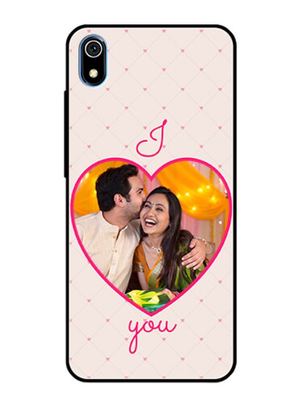Custom Redmi 7A Custom Glass Mobile Case  - Heart Shape Design