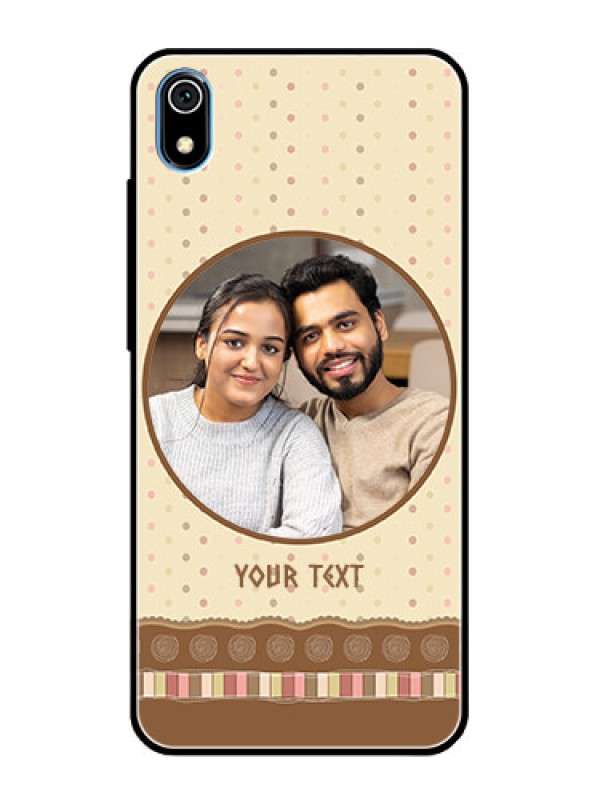 Custom Redmi 7A Custom Glass Mobile Case  - Brown Dotted Mobile Case Design
