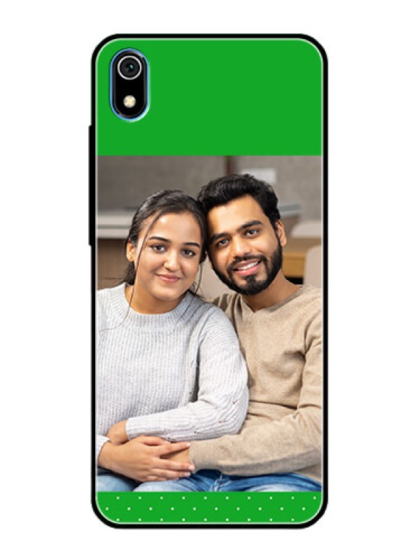 Custom Redmi 7A Personalized Glass Phone Case  - Green Pattern Design