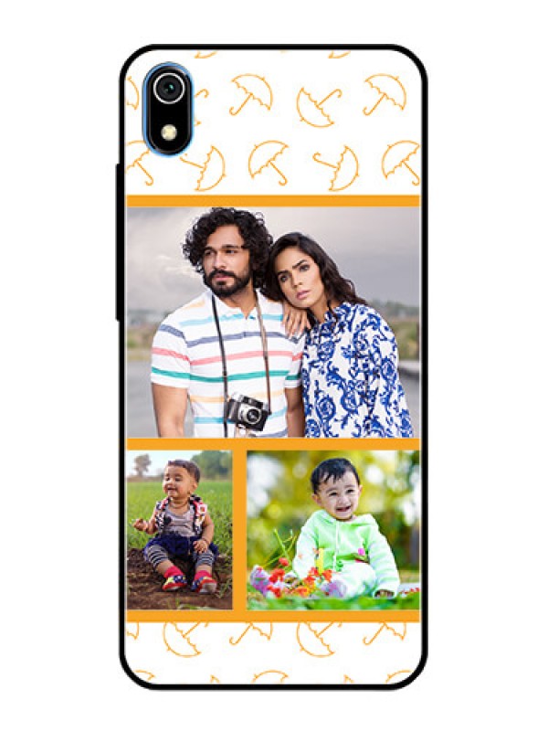 Custom Redmi 7A Custom Glass Mobile Case  - Yellow Pattern Design