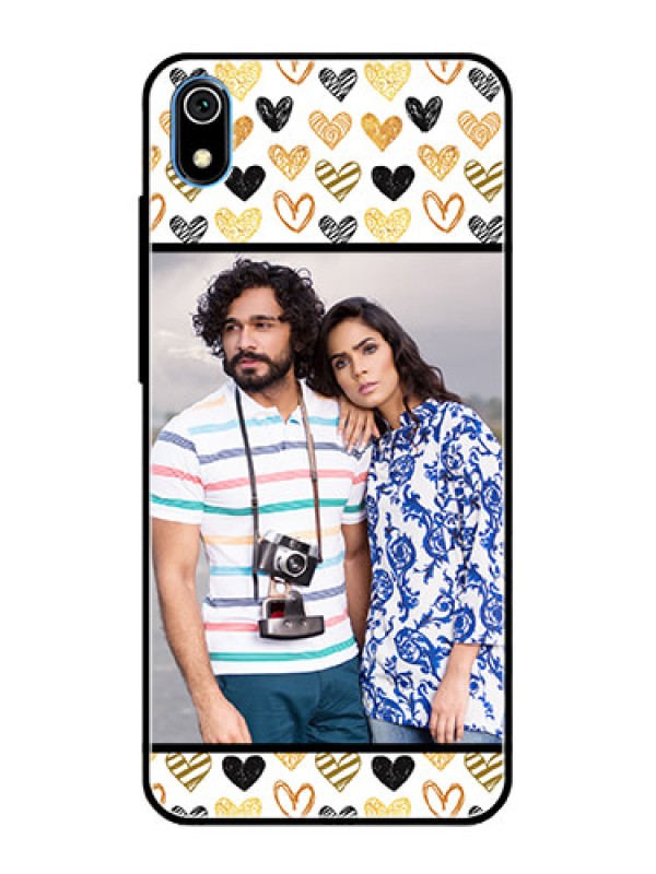 Custom Redmi 7A Photo Printing on Glass Case  - Love Symbol Design