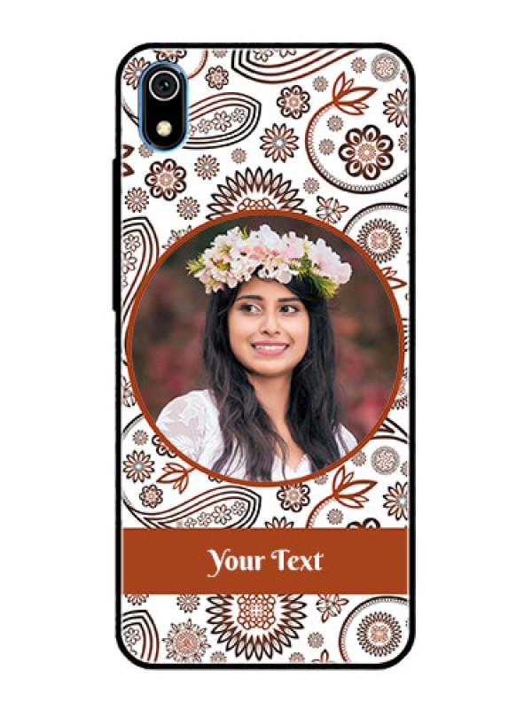 Custom Redmi 7A Custom Glass Mobile Case  - Abstract Floral Design 