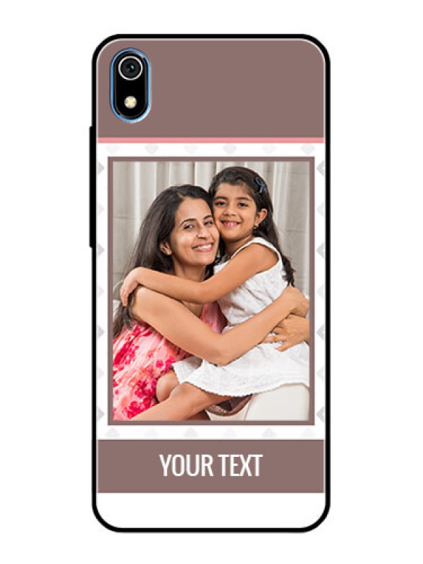 Custom Redmi 7A Photo Printing on Glass Case  - Simple Diamond Design