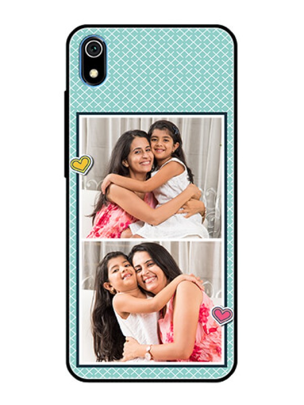 Custom Redmi 7A Custom Glass Phone Case  - 2 Image Holder with Pattern Design