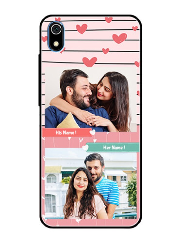 Custom Redmi 7A Custom Glass Mobile Case  - Photo with Heart Design