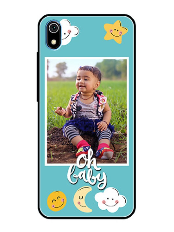 Custom Redmi 7A Personalized Glass Phone Case  - Smiley Kids Stars Design