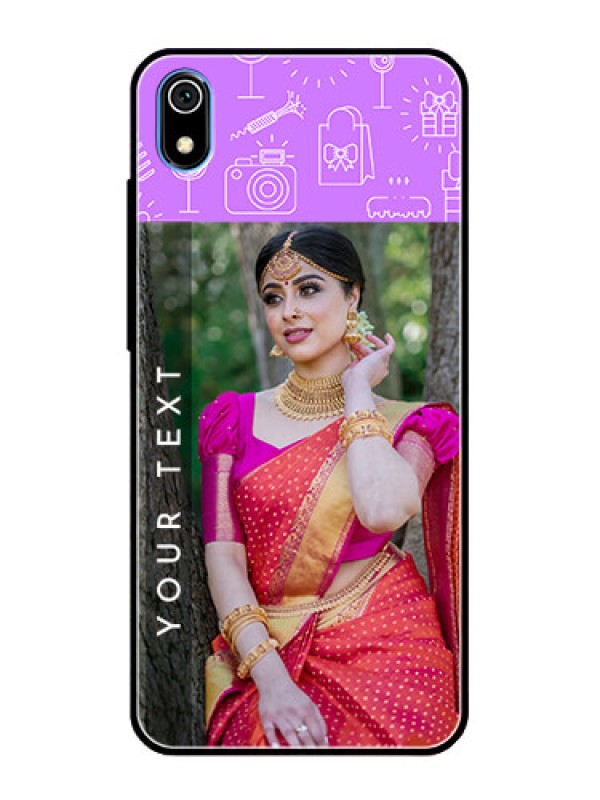 Custom Redmi 7A Custom Glass Mobile Case  - Birthday Icons Design
