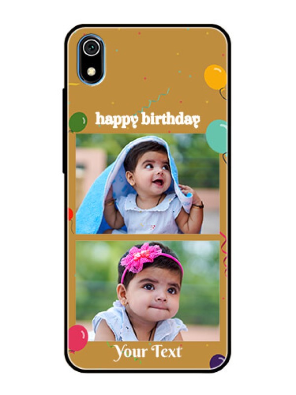 Custom Redmi 7A Personalized Glass Phone Case  - Image Holder with Birthday Celebrations Design