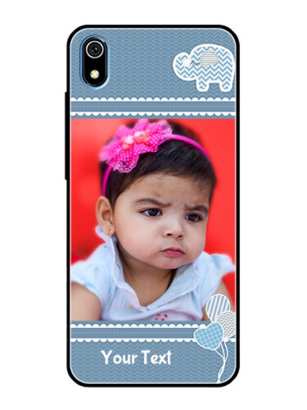 Custom Redmi 7A Photo Printing on Glass Case  - with Kids Pattern Design