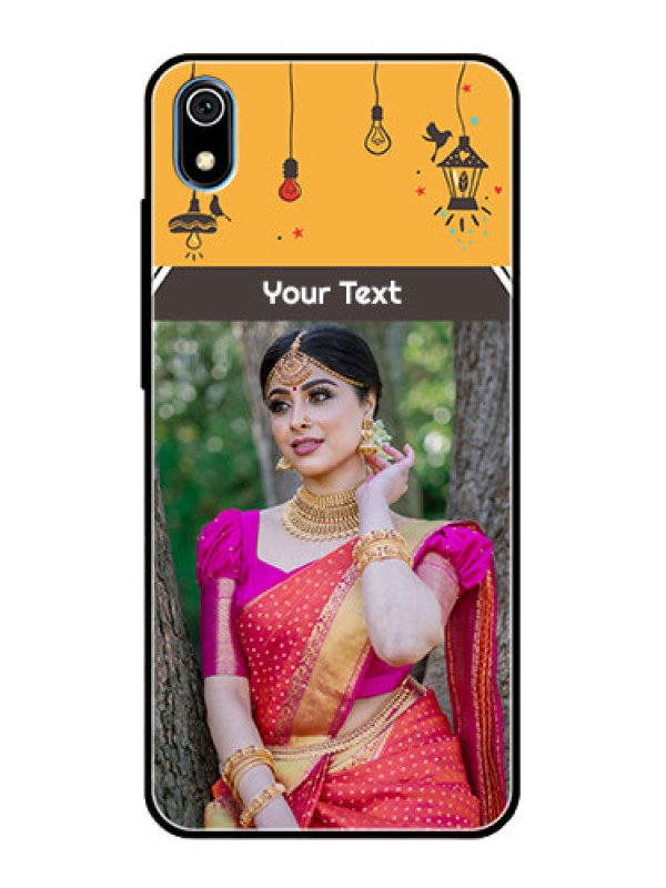 Custom Redmi 7A Custom Glass Mobile Case  - with Family Picture and Icons 