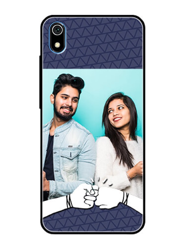 Custom Redmi 7A Photo Printing on Glass Case  - with Best Friends Design  