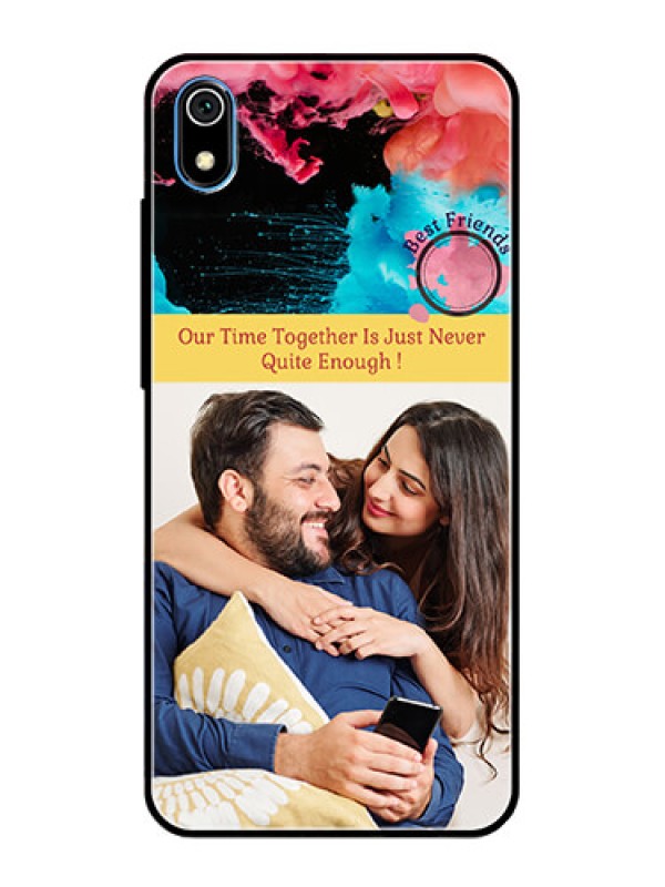 Custom Redmi 7A Custom Glass Mobile Case  - Quote with Acrylic Painting Design