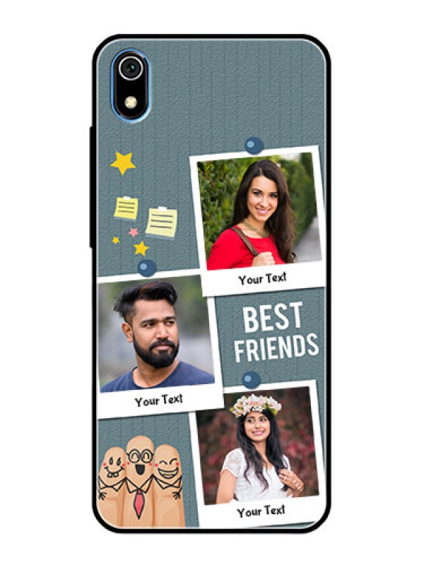 Custom Redmi 7A Personalized Glass Phone Case  - Sticky Frames and Friendship Design
