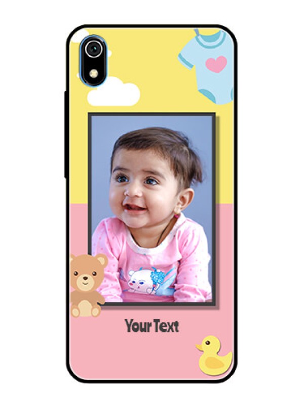 Custom Redmi 7A Photo Printing on Glass Case  - Kids 2 Color Design