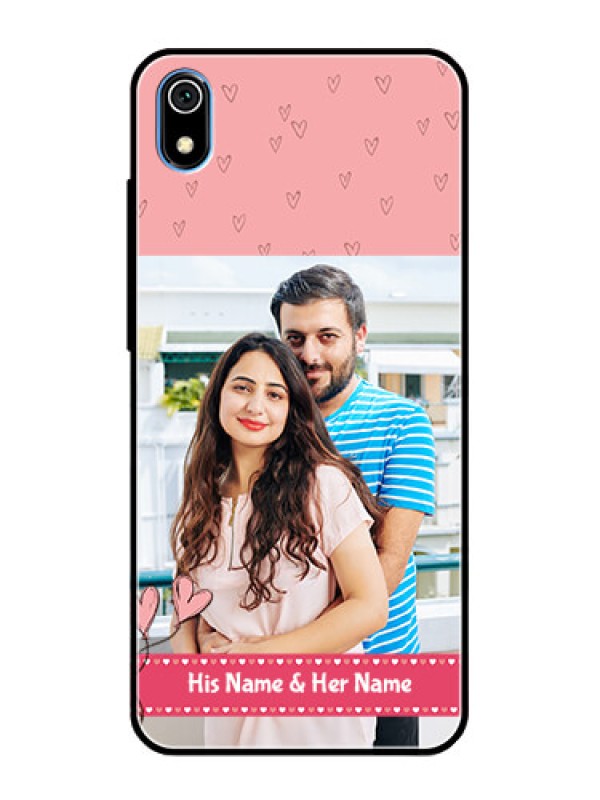 Custom Redmi 7A Personalized Glass Phone Case  - Love Design Peach Color