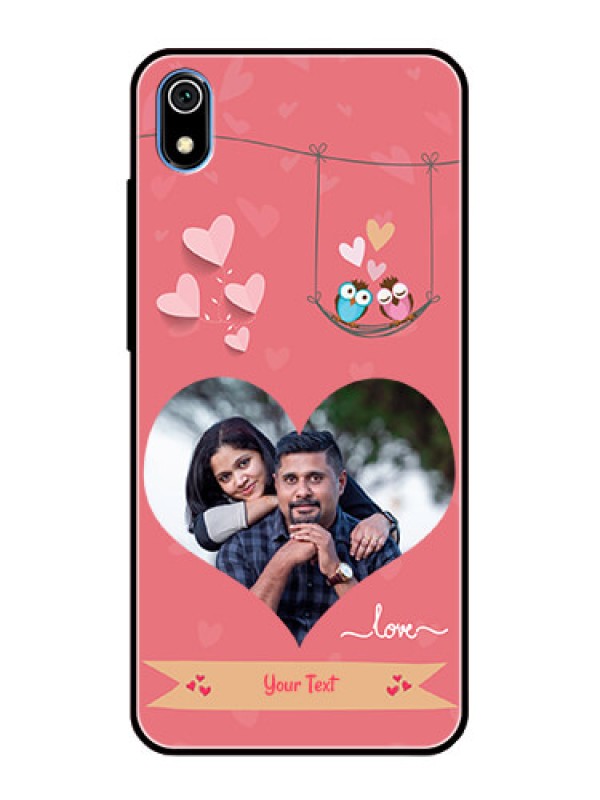 Custom Redmi 7A Personalized Glass Phone Case  - Peach Color Love Design 