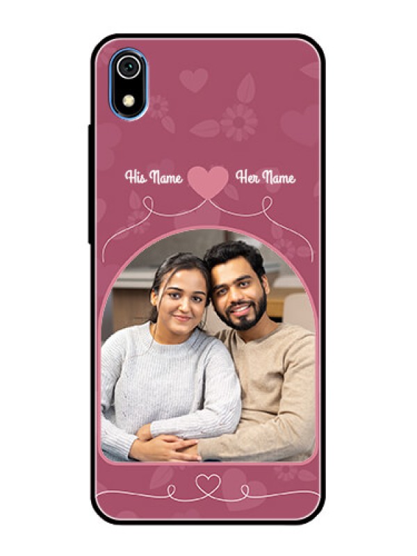 Custom Redmi 7A Photo Printing on Glass Case  - Love Floral Design