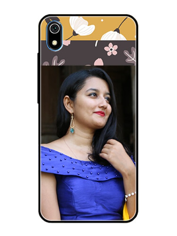 Custom Redmi 7A Custom Glass Phone Case  - Stylish Floral Design
