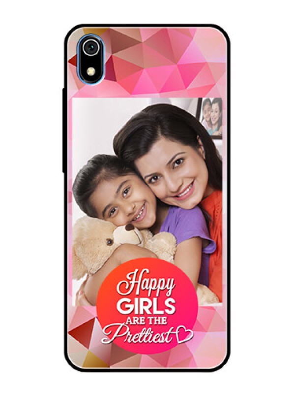 Custom Redmi 7A Photo Printing on Glass Case  - Abstract Triangle Design