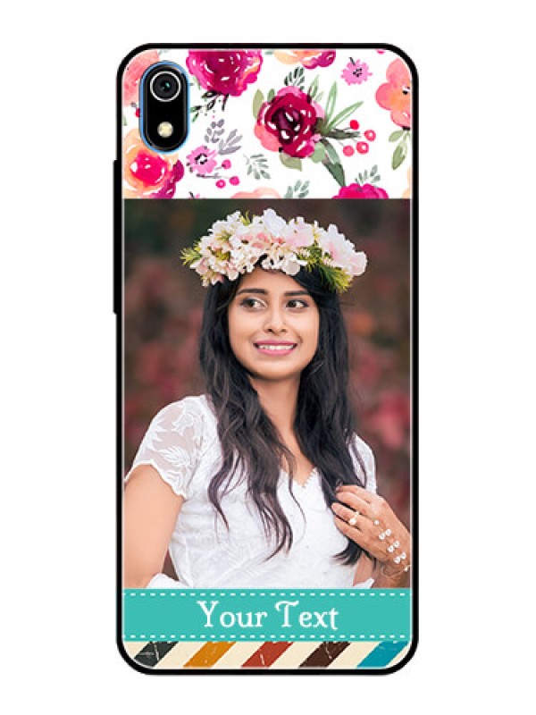 Custom Redmi 7A Custom Glass Phone Case  - Watercolor Floral Design