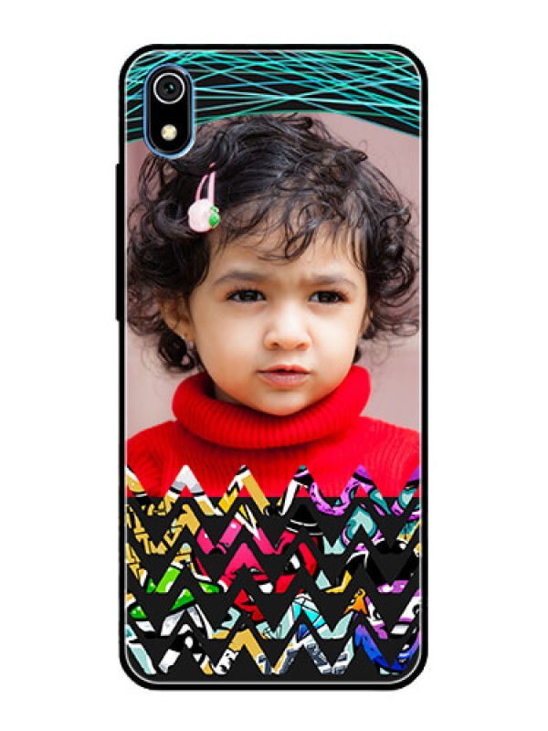 Custom Redmi 7A Personalized Glass Phone Case  - Neon Abstract Design