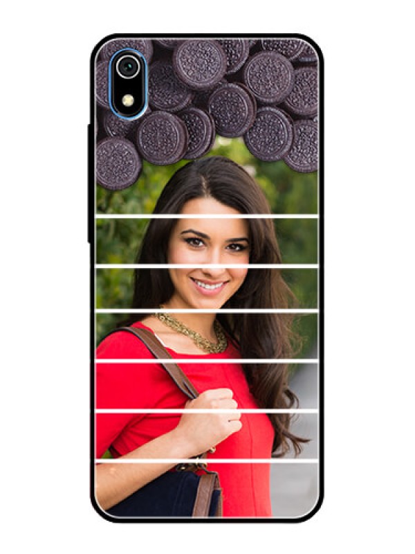 Custom Redmi 7A Custom Glass Phone Case  - with Oreo Biscuit Design