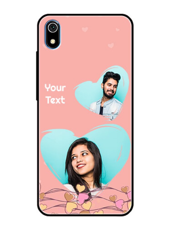 Custom Redmi 7A Custom Glass Mobile Case  - Love Doodle Design