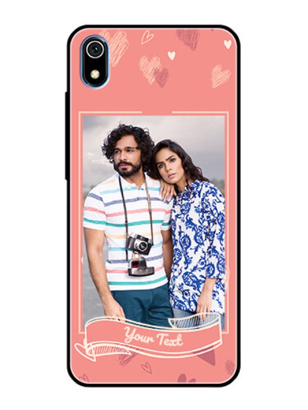 Custom Redmi 7A Custom Glass Phone Case  - Love doodle art Design