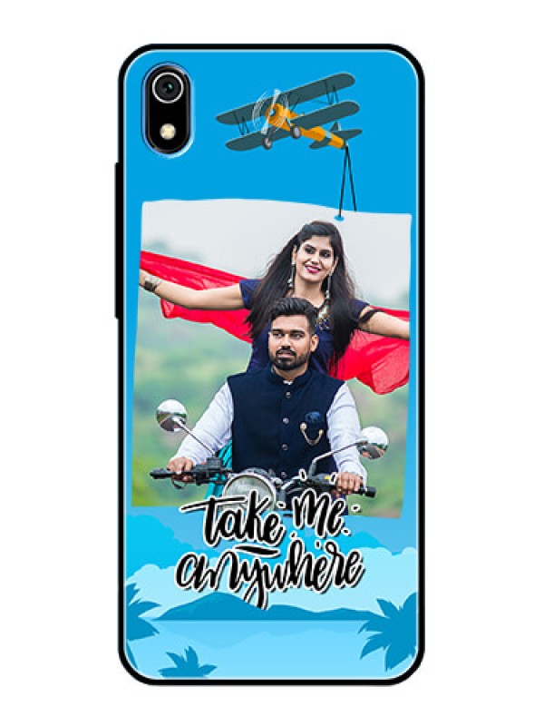 Custom Redmi 7A Custom Glass Mobile Case  - Traveller Design 