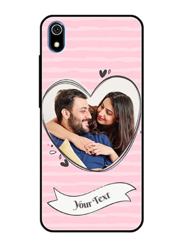 Custom Redmi 7A Custom Glass Phone Case  - Vintage Heart Design