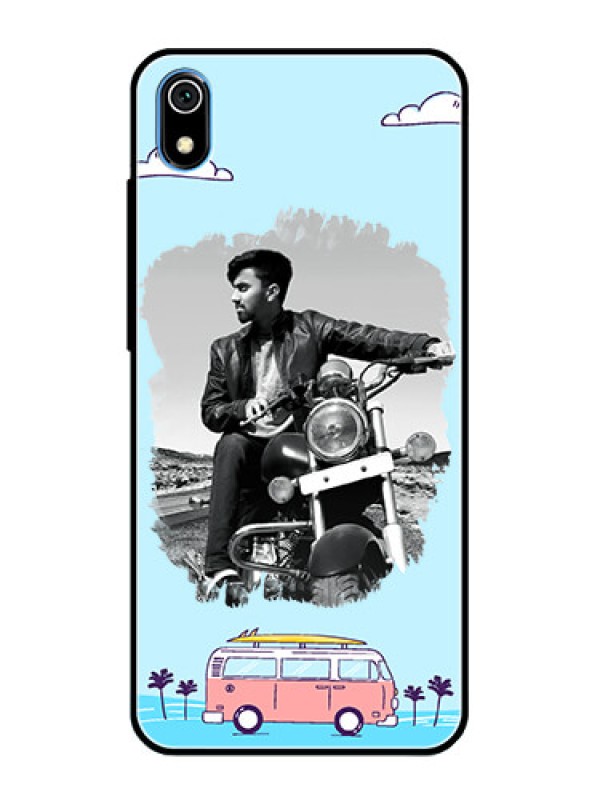 Custom Redmi 7A Photo Printing on Glass Case  - Travel & Adventure Design