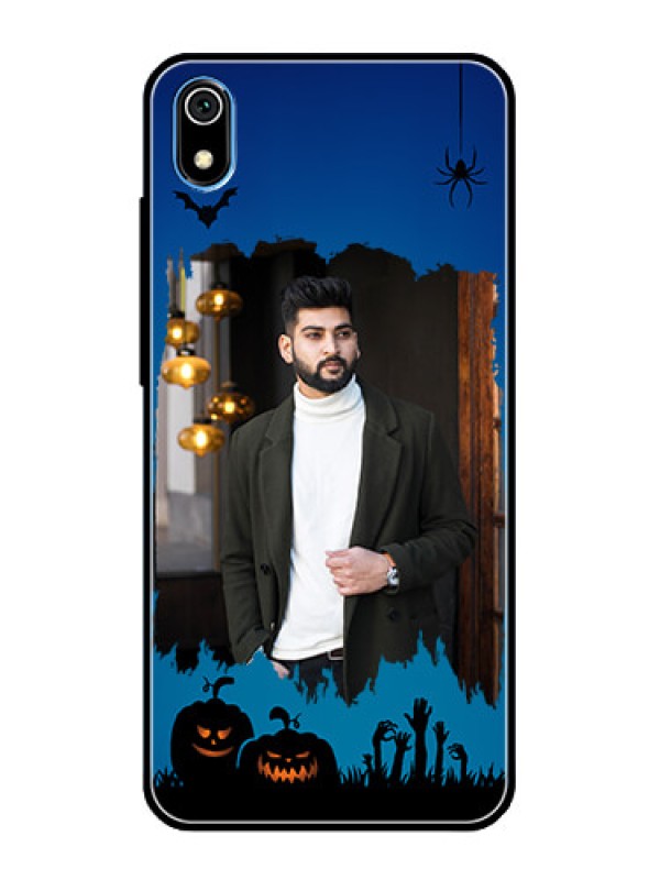 Custom Redmi 7A Photo Printing on Glass Case  - with pro Halloween design 