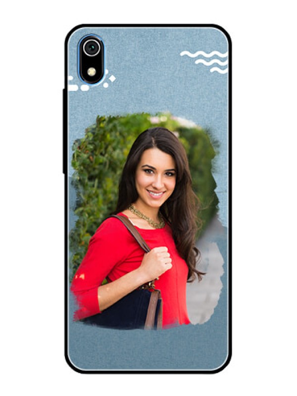 Custom Redmi 7A Custom Glass Mobile Case  - Grunge Line Art Design