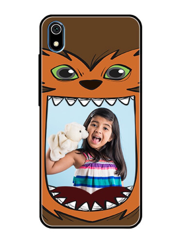 Custom Redmi 7A Photo Printing on Glass Case  - Owl Monster Back Case Design