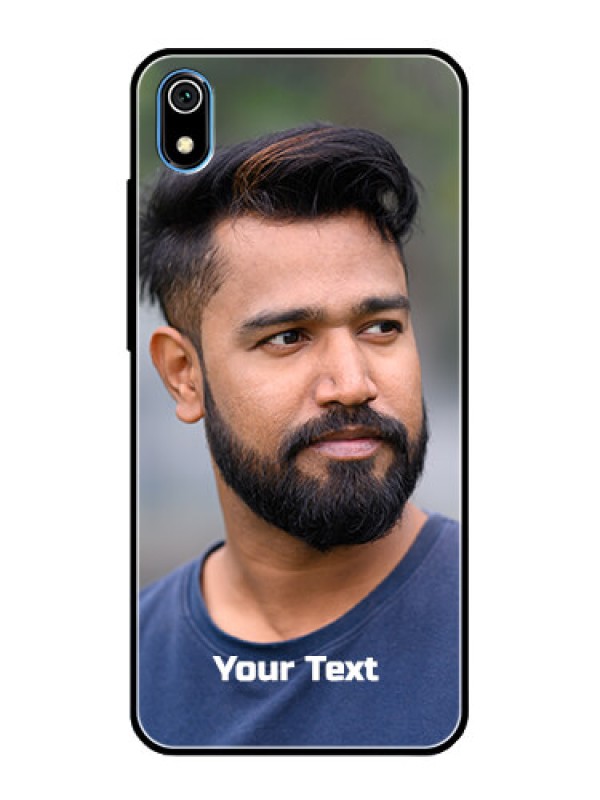 Custom Redmi 7A Glass Mobile Cover: Photo with Text