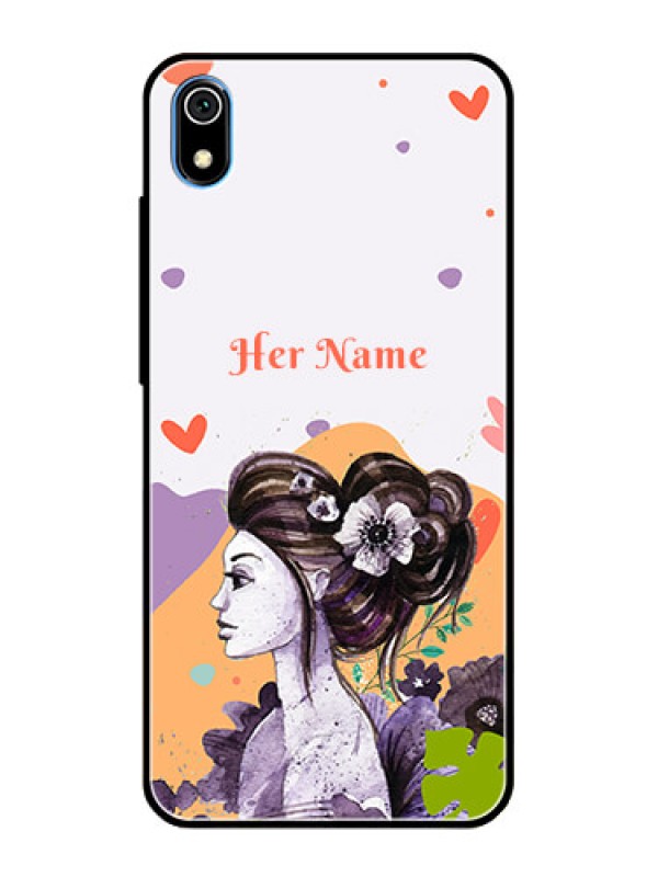 Custom Xiaomi Redmi 7A Personalized Glass Phone Case - Woman And Nature Design