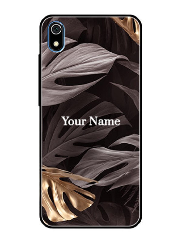 Custom Xiaomi Redmi 7A Personalised Glass Phone Case - Wild Leaves digital paint Design