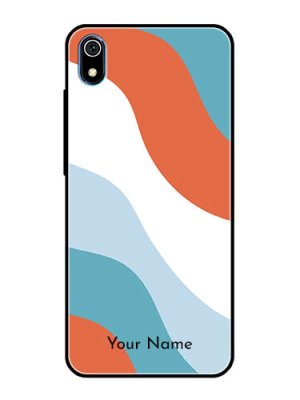Custom Xiaomi Redmi 7A Custom Glass Mobile Case - coloured Waves Design