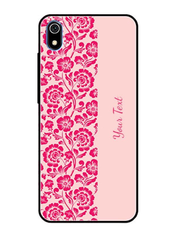 Custom Xiaomi Redmi 7A Custom Glass Phone Case - Attractive Floral Pattern Design