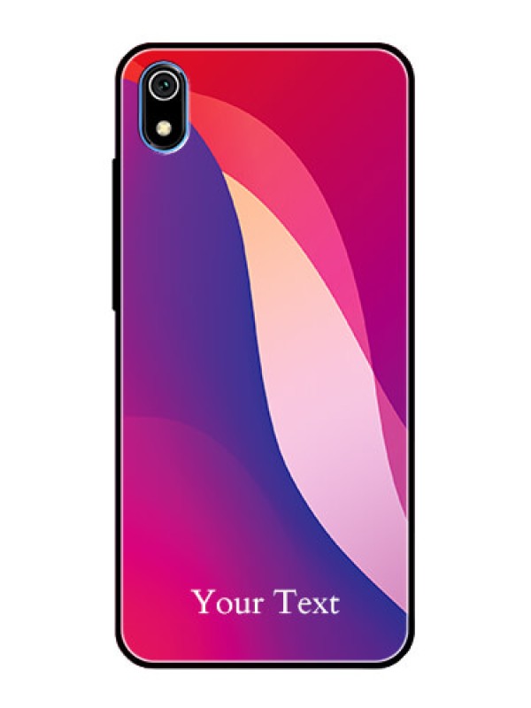 Custom Xiaomi Redmi 7A Personalized Glass Phone Case - Digital abstract Overlap Design