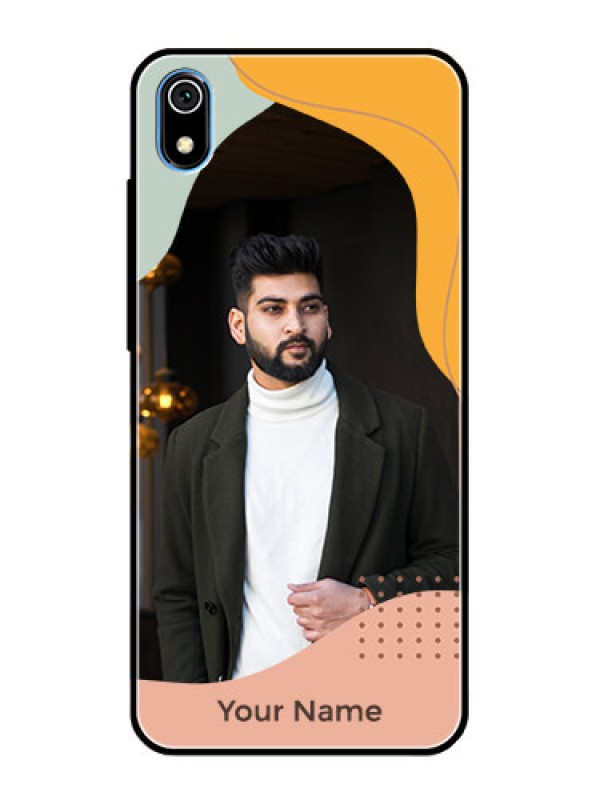 Custom Xiaomi Redmi 7A Personalized Glass Phone Case - Tri-coloured overlay design